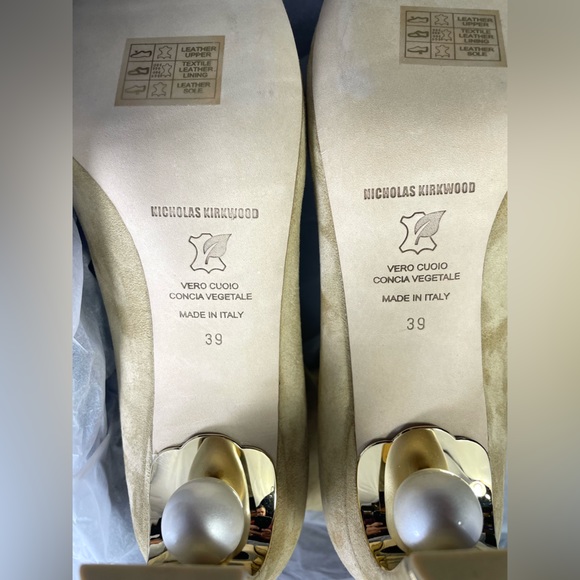 Nicholas Kirkwood Women’s Maeva Faux Pearl Stretch Booties. Color: Hazel. NWB. - Picture 13 of 16